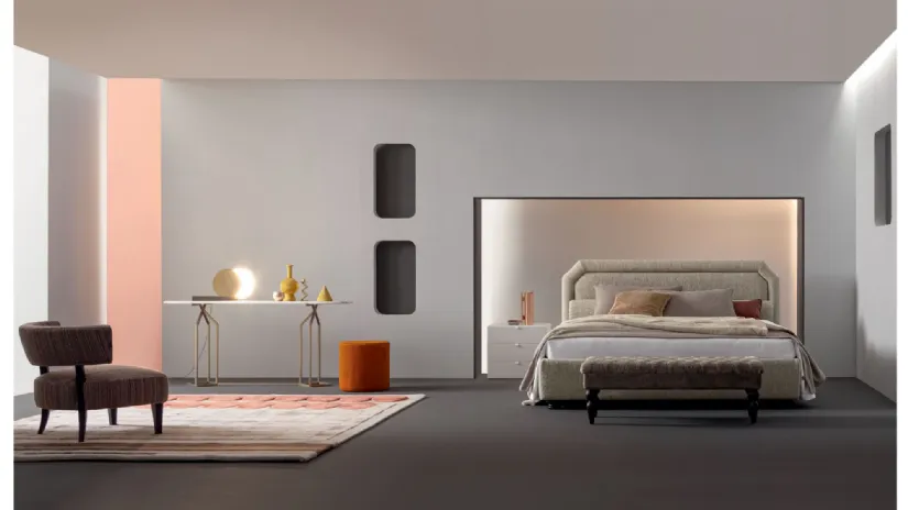 Letto in tessuto con testiera Camille di Twils