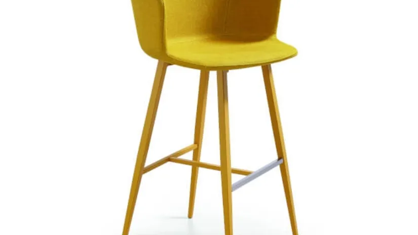 Sgabello in tessuto con struttura in acciaio verniciato Calla M TS di Midj