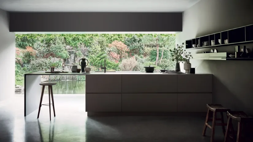 Cucina Design N_Elle Outstanding Lightness in Fenix Pietra di Cesar