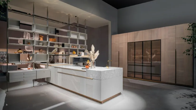 Cucina Design con penisola Intarsio Lines & Shines di Cesar